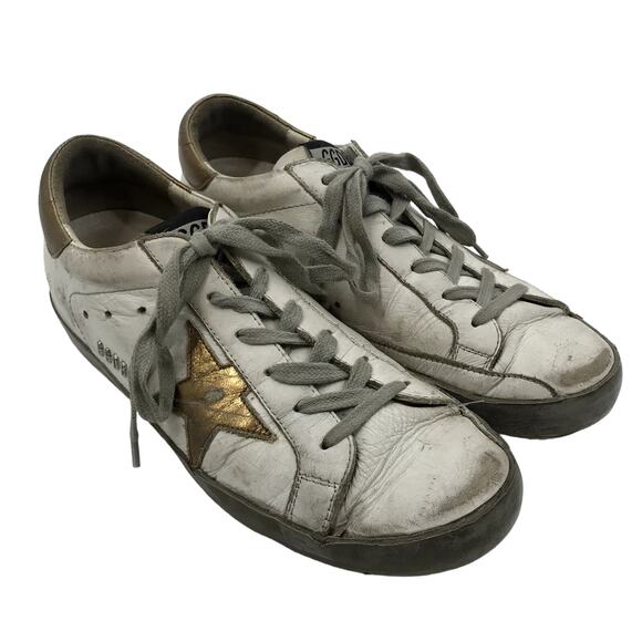 Golden Goose Superstar Women's Sneaker 7/38 Leather Low Top Lace Up Distressed - Picture 1 of 14